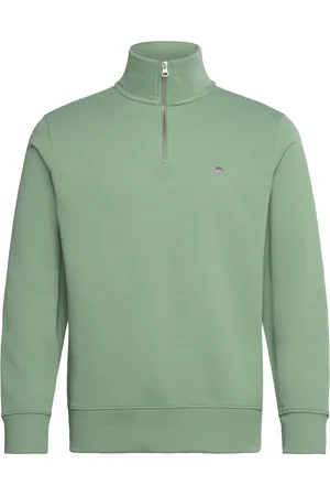 GANT Reg Shield Half Zip Sweat Green