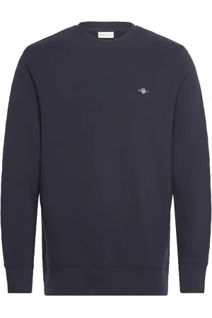 GANT Texture C-Neck Sweat Navy
