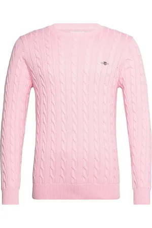 GANT Cotton Cable C-Neck Pink