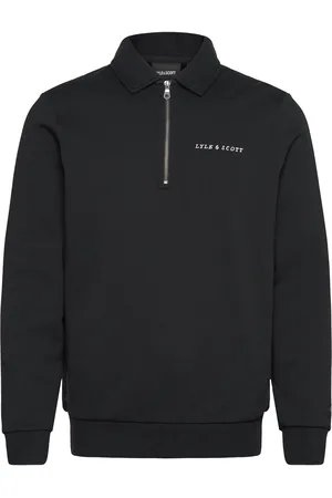 Lyle & Scott Embroidered Collared Quarter Zip Black