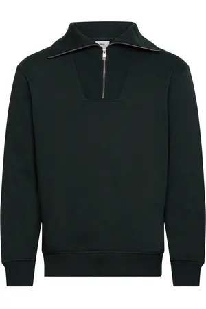 MANGO Regular-Fit Zip-Neck Sweatshirt Khaki