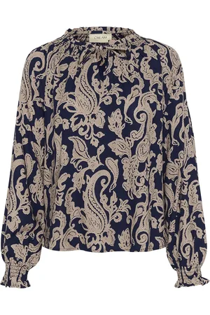 Cream Crlucy Blouse Navy