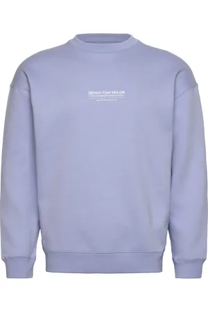 TOM TAILOR Relaxed Printed Crewneck Sweatshirt Blue