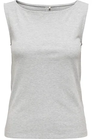 ONLY Onpfolly Life Sl Reg Rib Top Grey