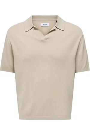 Only & Sons Onsadrian Reg 12 Ss Contrast Polo Knit Cream