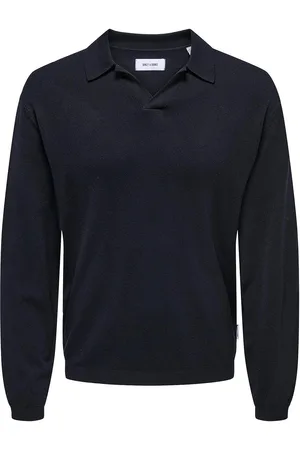 Only & Sons Onsadrian Reg 12 Ls Contrast Polo Knit Navy
