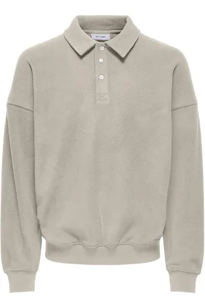 Only & Sons Onsdominic Rlx Ls Rugby Sweat Vd Grey