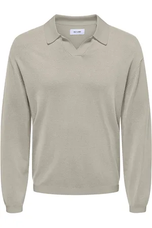Only & Sons Onsadrian Reg 12 Ls Contrast Polo Knit Cream