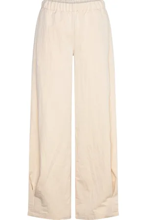 MANGO Pleated Jogger Trousers Beige