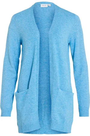 VILA Viril Open L/S Knit Cardigan Blue