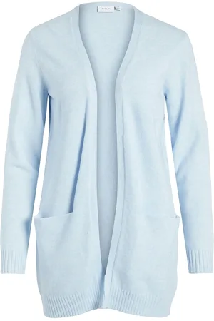 VILA Viril Open L/S Knit Cardigan Blue
