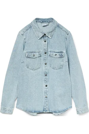 VERO MODA Vmjennie Ls Denim Shirt Mix Ga Noos Blue