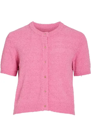 VILA Vicilla S/S V-Neck Cardigan/Ka Pink