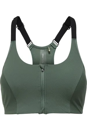 ONLY Onpjana-3 Zip Sports Bra Green