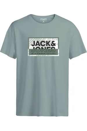 JACK & JONES Jcologan Tee Ss Crew Neck Sn Mni Grey Jack & J S