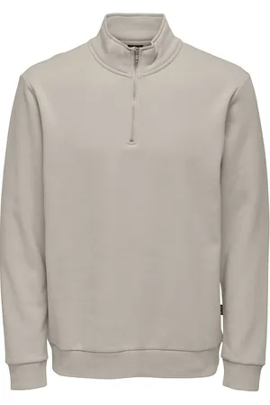 Only & Sons Onsceres Life Half Zip Sweat Cream