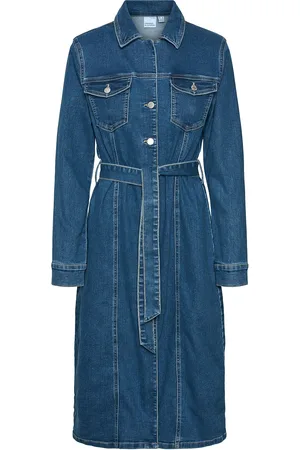VERO MODA Vmtelly Ls 7/8 Dnm Dress Vi3472 Blue