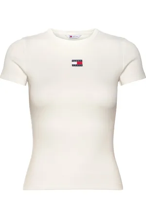 Tommy Hilfiger Tjw Slim Badge Rib Tee Cream