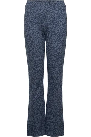 MANGO Printed Flared Leggings Navy