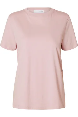 SELECTED Slfmyessential Ss O-Neck Tee Noos Pink