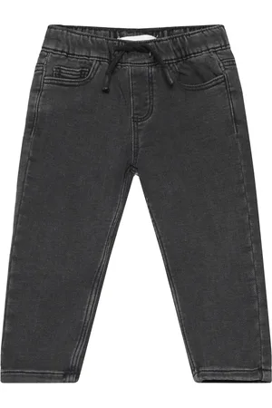 MANGO Lace Drawstring Waist Jeans Black