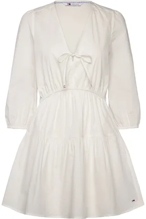 Tommy Hilfiger Tjw Poplin Tiered Mini Dress Ext Cream