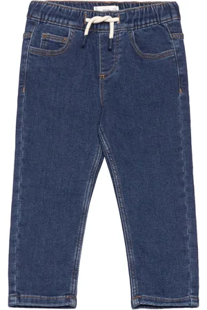 MANGO Lace Drawstring Waist Jeans Blue