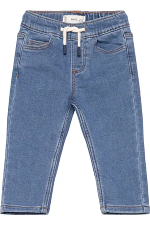 MANGO Lace Drawstring Waist Jeans Blue