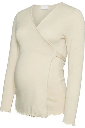 Mama;licious Mlanisette Tess Ls Jrs Top 3F Cream