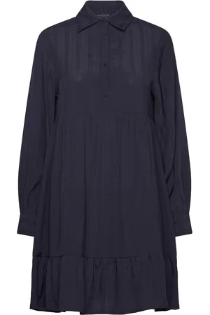 Lexington A-Line Jaquard Shirt Dress Navy