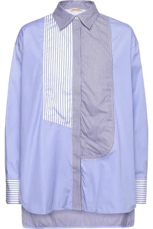 Stella Nova Combined Cotton Stripe Shirt Blue