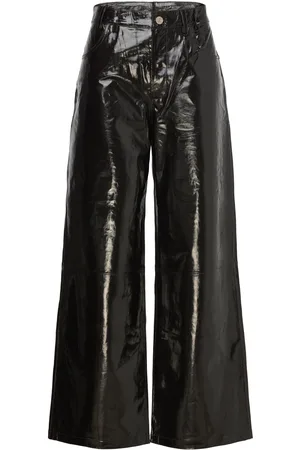 Stella Nova Leather Pants With Jeans Look Black