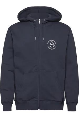 Makia A-Project Hooded Zip Sweatshirt Navy