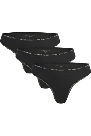 Tommy Hilfiger 3 Pack Lace Thong Black
