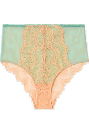 Understatement Lace Mesh Highwaist Briefs Blue