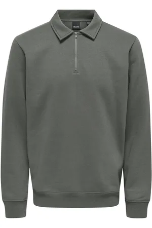 Only & Sons Onsceres 1/4 Zip Sweat Polo Grey