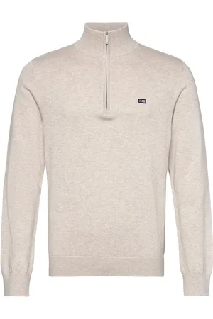 Lexington Cotton Half-Zip Sweater Cream