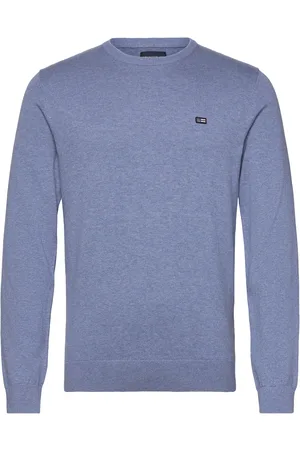 Lexington Cotton Crew Neck Sweater Blue