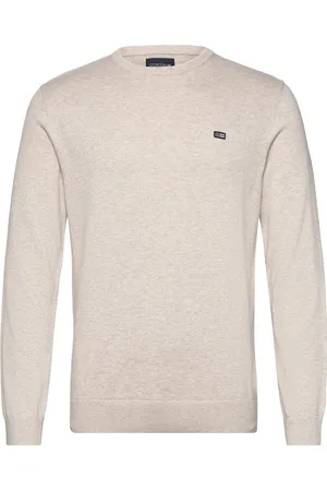 Lexington Cotton Crew Neck Sweater Cream