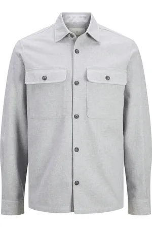 JACK & JONES Jprraymond Melange Solid Ls Overshirt Sn Grey Jack & J S