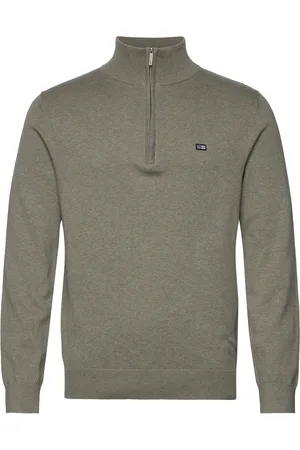 Lexington Cotton Half-Zip Sweater Khaki