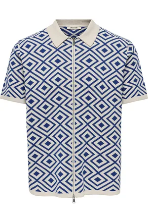 Only & Sons Onsmike Life Reg 12 Ss Jaq Shirt Knit Blue