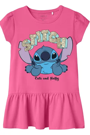 NAME IT Nmffoda Stitch Ss Dress Wdi Pink