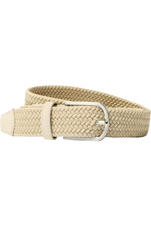 SELECTED Slhtom Braided Textile Belt Beige