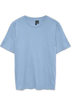 VERO MODA Vmpaulina Ss T-Shirt Ga Jrs Noos Blue