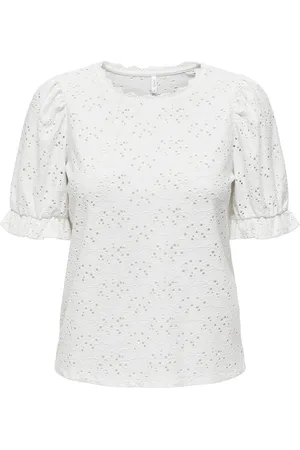 ONLY Onlnew Smilla S/S Puff Top Jrs White