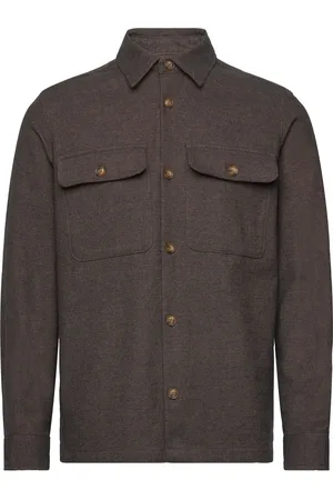 JACK & JONES Jprraymond Melange Solid Ls Overshirt Sn Brown Jack & J S