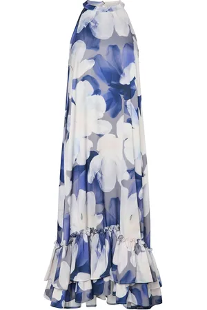Y.A.S Florina Sl Halterneck Long Dress S Wg Blue