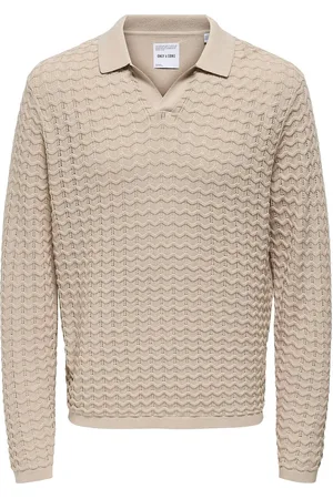 Only & Sons Onsantonio Ls 12 Resort Crochet Polo Beige