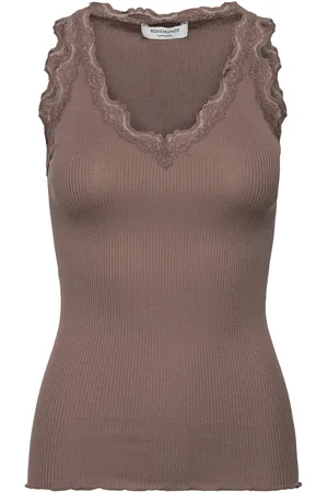Rosemunde Rwbeatha Sl V-Neck Lace Top Brown